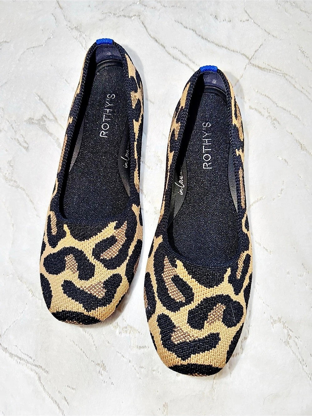 Rothy's The Point Leopard Square-Toe Flats US 9